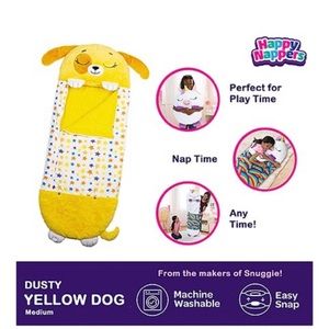 Kids sleeping bag. Happy Nappers brand! Cute yellow puppy sleeping mat bag